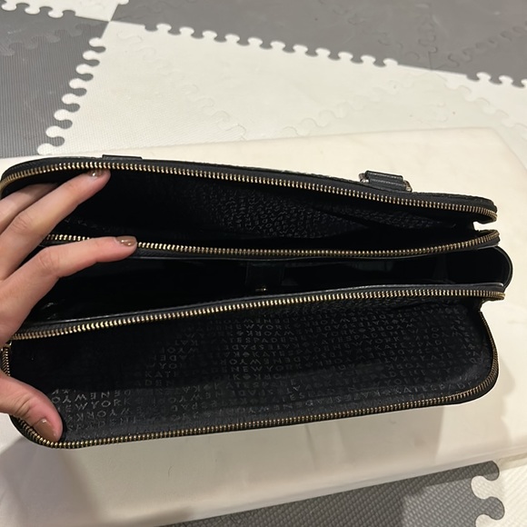 Kate Spade NY "Grove Street" Black Leather Shoulder Tote Bag black #WKRU4570 - Picture 8 of 15